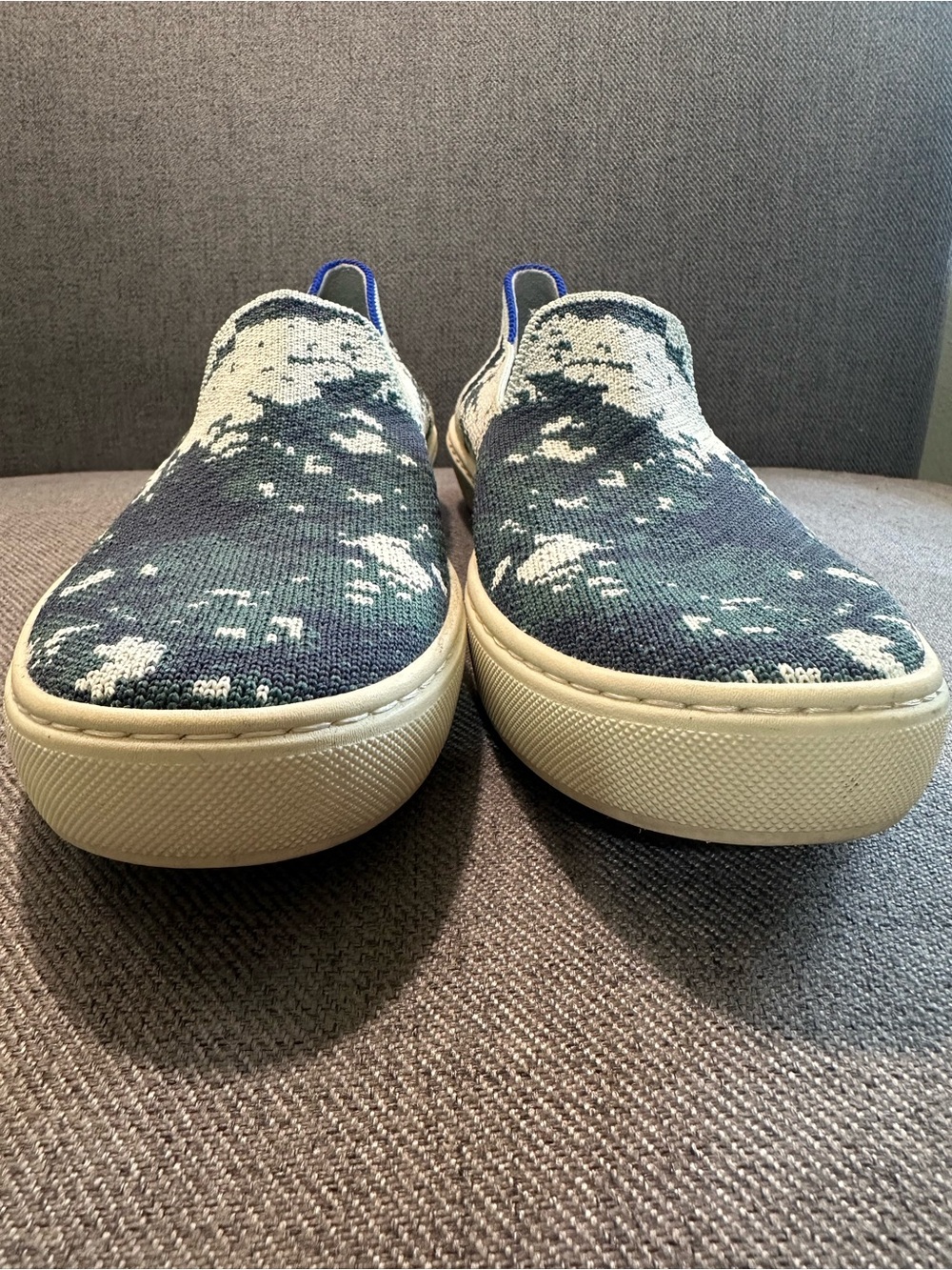 Rothy's Women’s Slip-On Knit Sneakers in Green & Cream - Picture 4 of 5